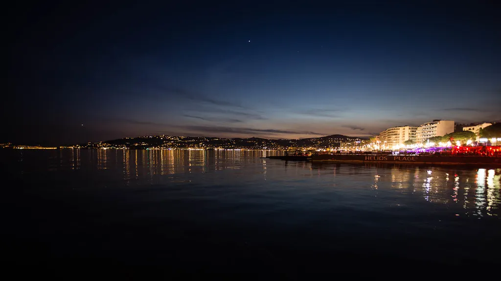 Antibes by night, near Hotel du Cap-Eden-Roc