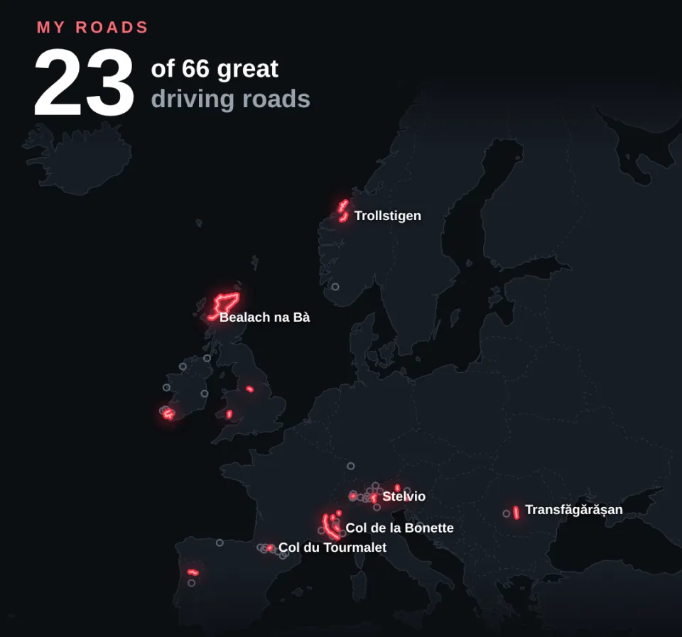 A roads-driven map: great roads across Europe glowing red